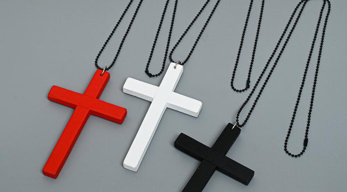 Wooden Gothic Cross Necklace