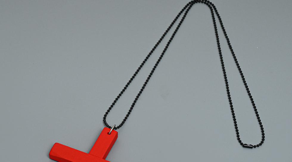 Wooden Gothic Cross Necklace